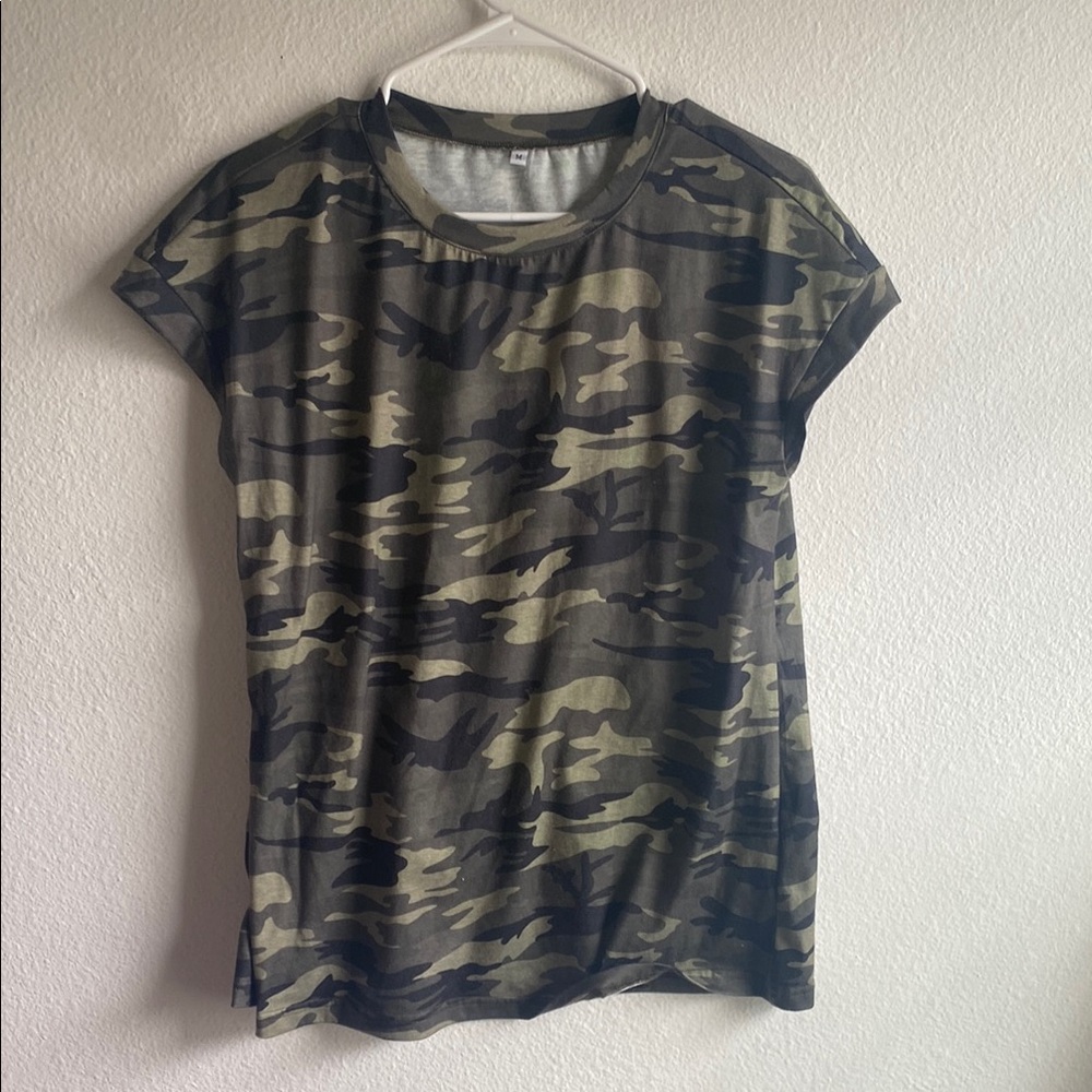 Green Relaxed Cap Sleeve T-Shirt